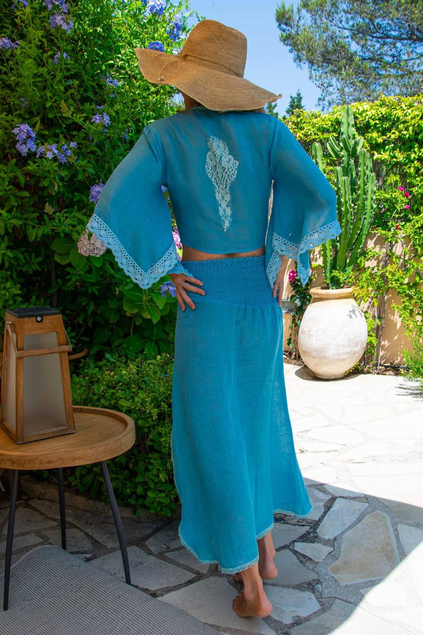 Ronnie Top in Linen Gauze Lilac - Vanita Rosa