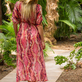 Scarlett Long Dress Chiffon Silk Python