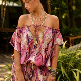 Mick Short Dress Silk Python