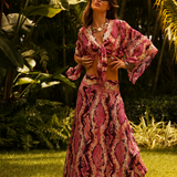 Mia Long Skirt Silk Python