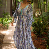 Sladinka Maxi Dress Chiffon Silk Python