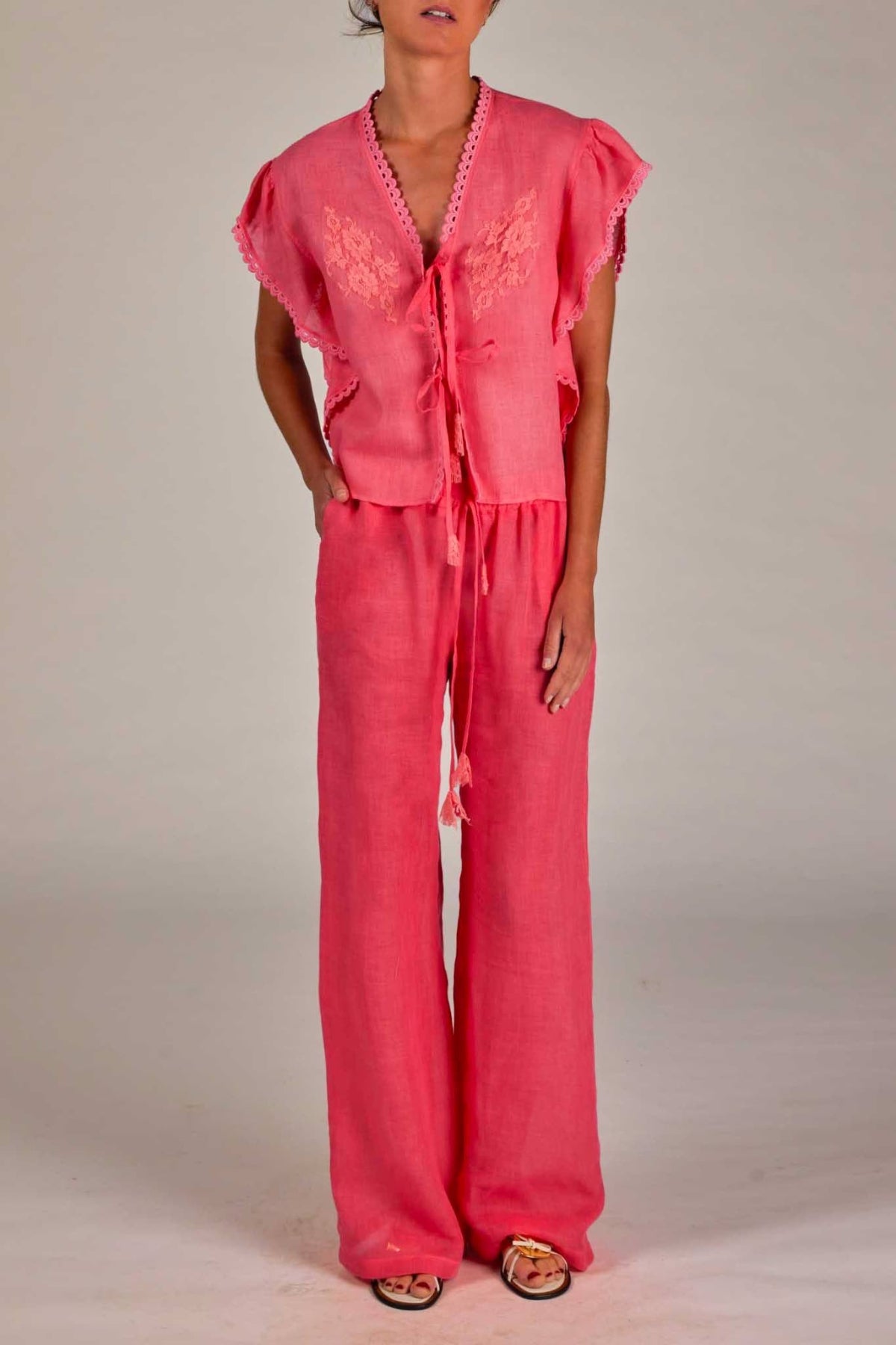 Paquita Top in Linen