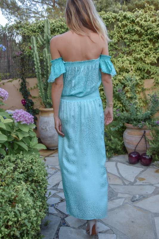 Rolling Long Dress in Silk Heart