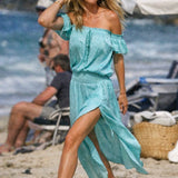 Rolling Long Dress in Silk Heart