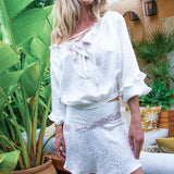 Jupe Romane en Soie Cœur