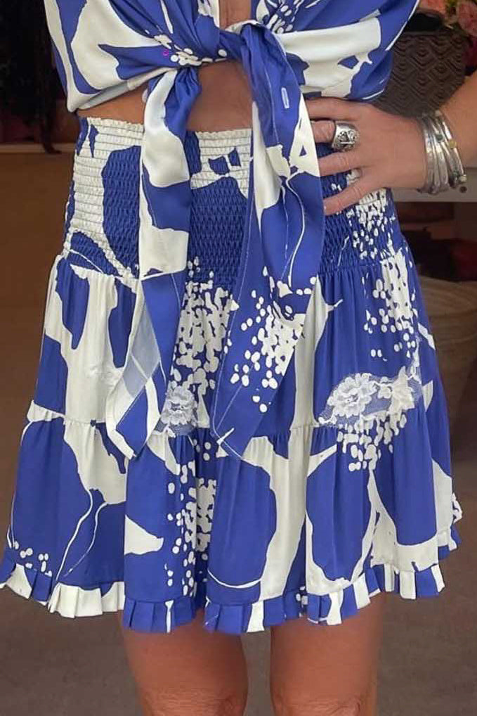 Petal Skirt in Viscose Bloom