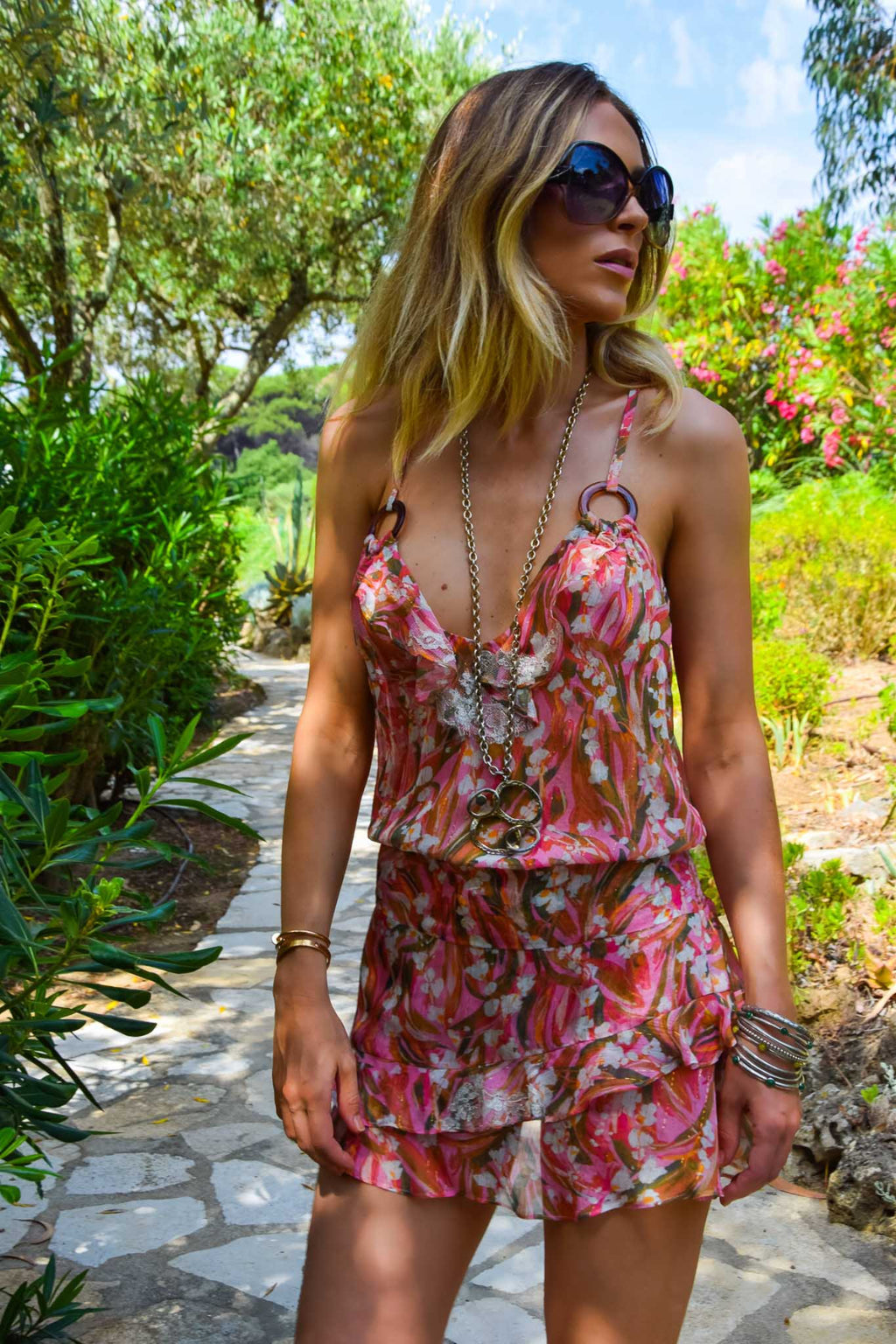 Rania Dress in Chiffon Silk St Barth