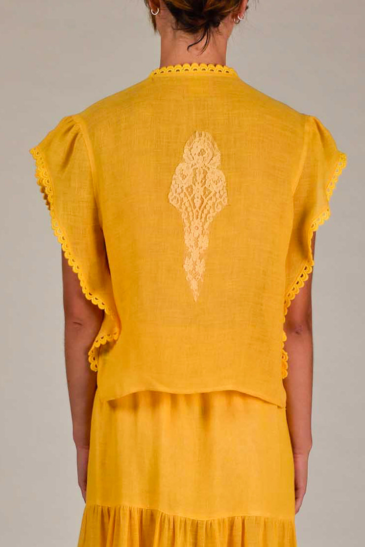 Paquita Top in Linen