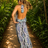Sunny Long Dress Silk Python