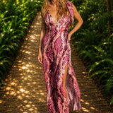 Sidonie Long Dress Silk Python