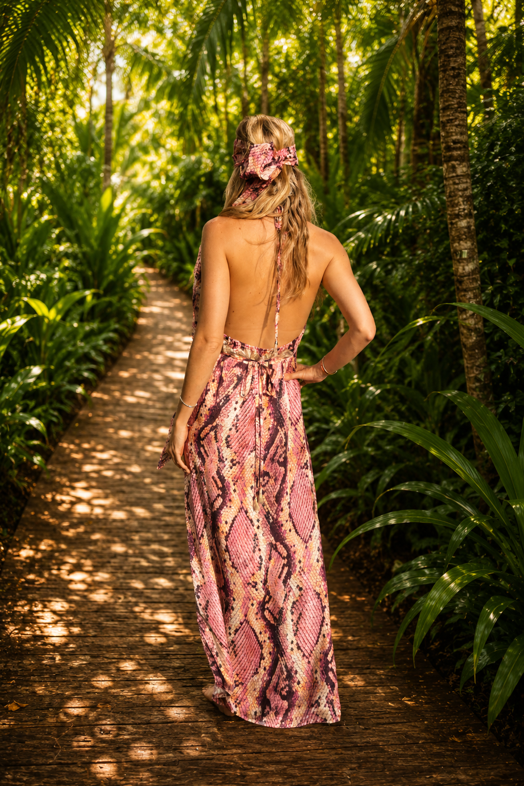 Sidonie Long Dress Silk Python