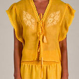 Paquita Top in Linen