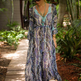 Sladinka Maxi Dress Chiffon Silk Python
