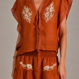 Paquita Top in Linen