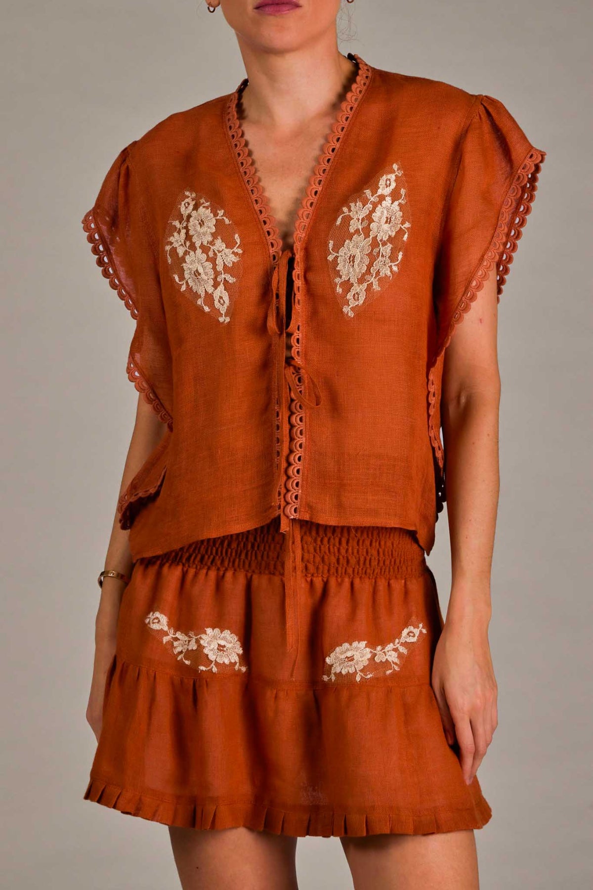 Paquita Top in Linen