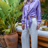 Pantalon Palazzo en Soie Cœur