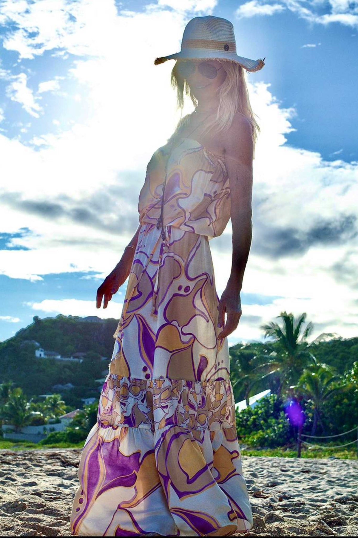 Paloma Long Dress in Gaia Peach