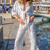 Rika Shirt in White Guipure