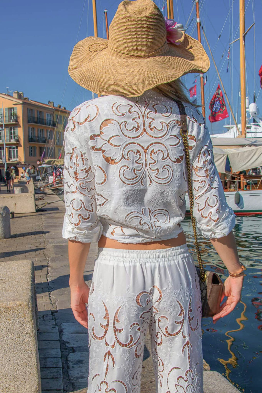 Rika Shirt in White Guipure