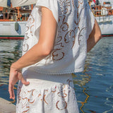 Romane Skirt in White Guipure