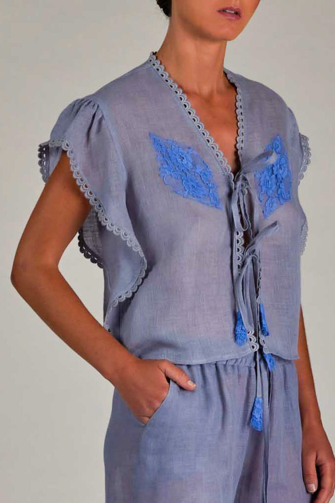 Paquita Top in Linen