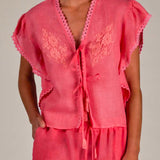 Paquita Top in Linen