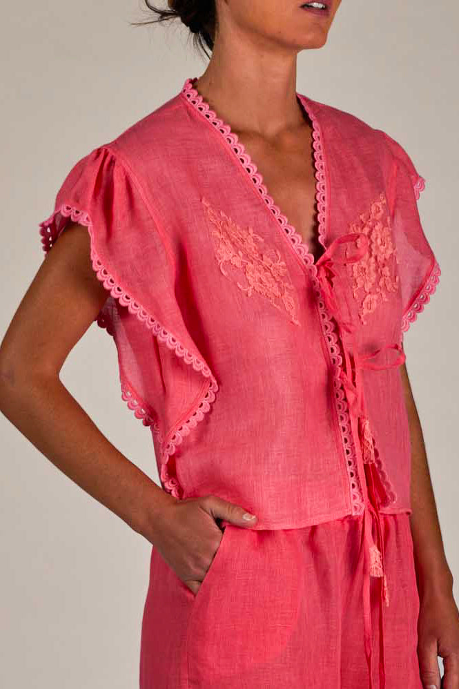 Paquita Top in Linen