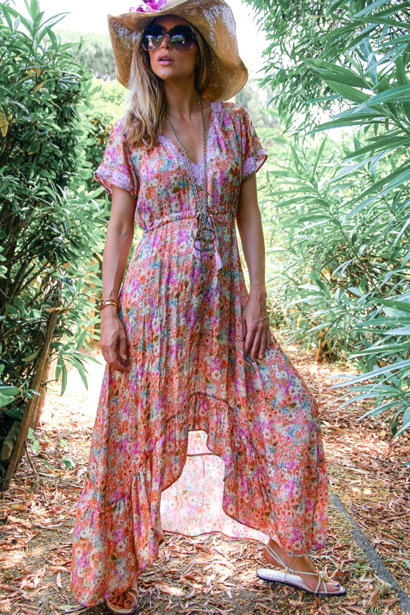 Mandy Long Dress in Silk Liberty