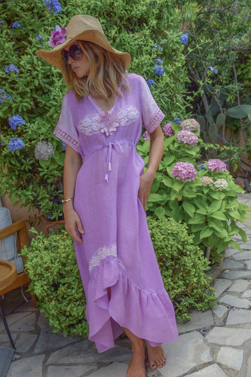 Mandy Long Dress in Linen