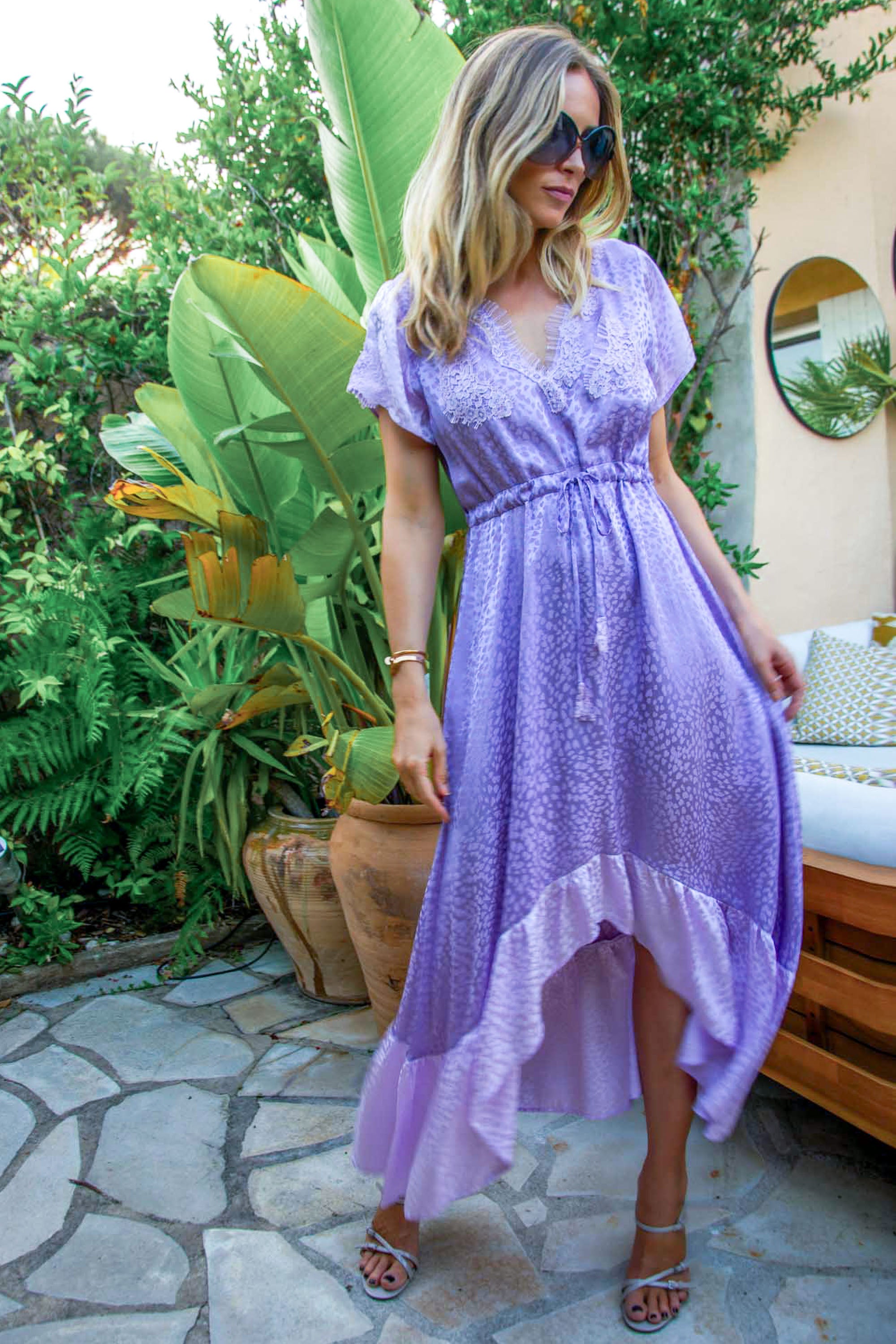 Mandy Long Dress in Silk Heart
