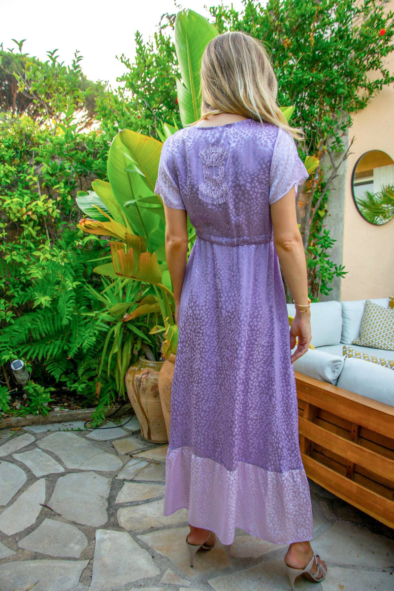 Robe longue Mandy en Soie Coeur