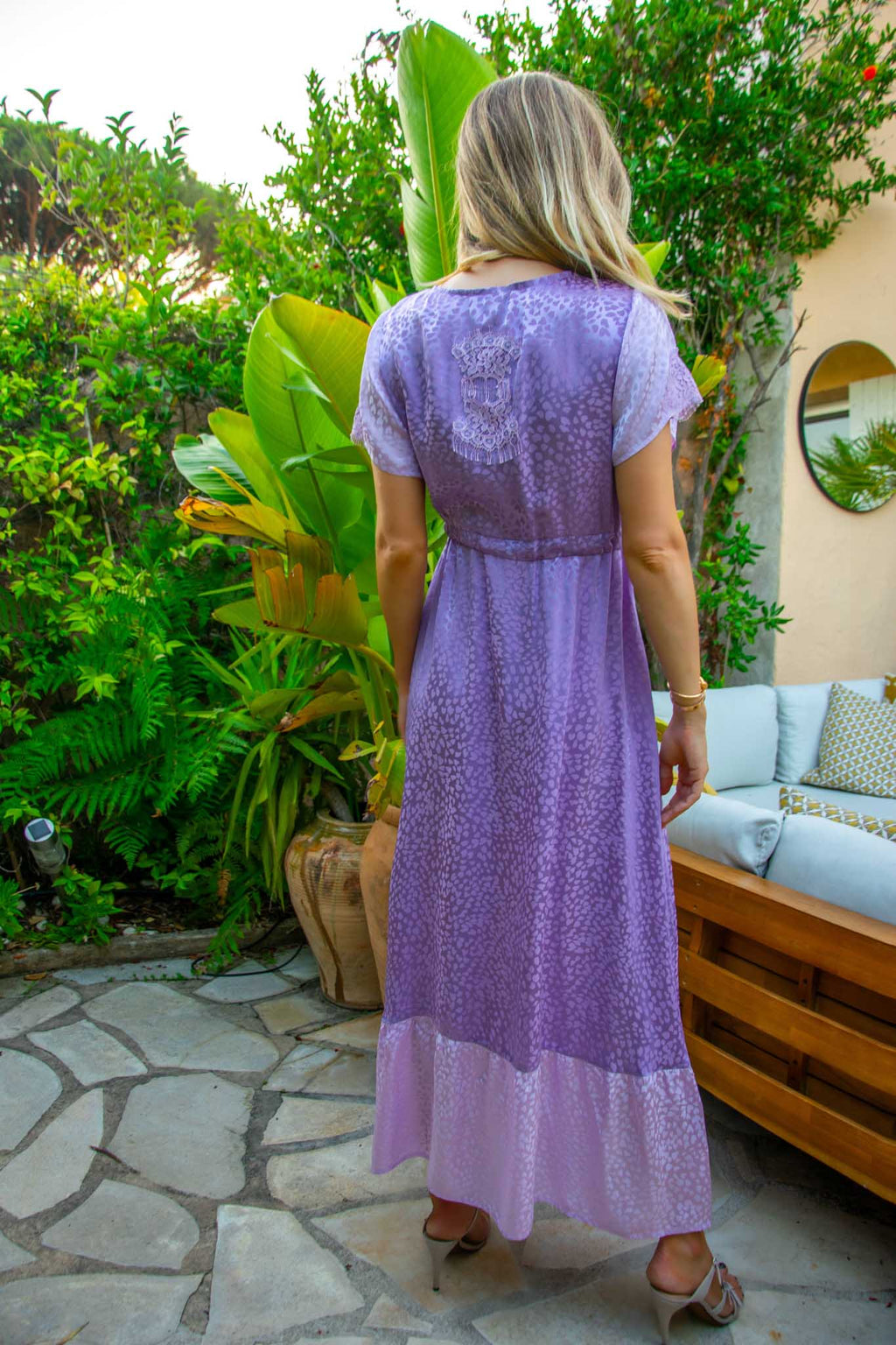 Mandy Dress in Heart Silk - Vanita Rosa