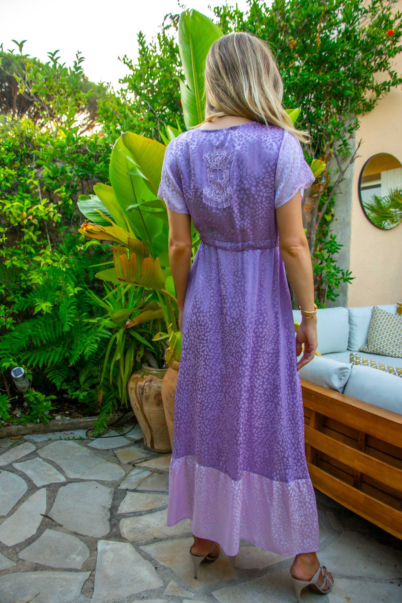 Mandy Dress in Heart Silk - Vanita Rosa