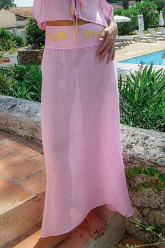 Mia Long Skirt in Linen