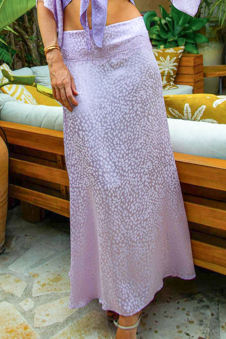 Mia Long Skirt in Silk Heart
