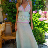 Mia Skirt in Fine Linen Gauze Lilac - Vanita Rosa