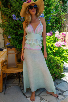 Mia Skirt in Fine Linen Gauze Lilac - Vanita Rosa