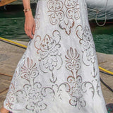 Mia Long Skirt in White Guipure