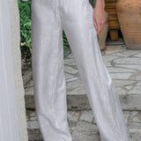 Pantalon palazzo en soie cœur