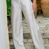 Pantalon palazzo en soie cœur