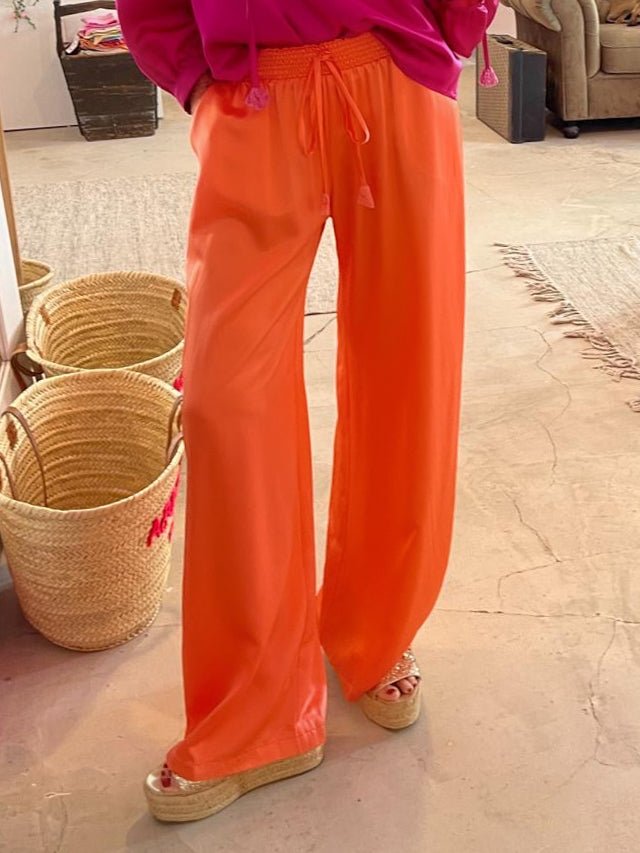 PANT SMOKE SATIN SILK - Vanita Rosa