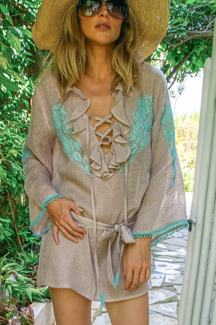 Ralie Short Dress in Linen