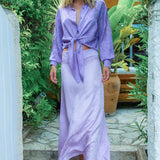 Mia Long Skirt in Silk Heart