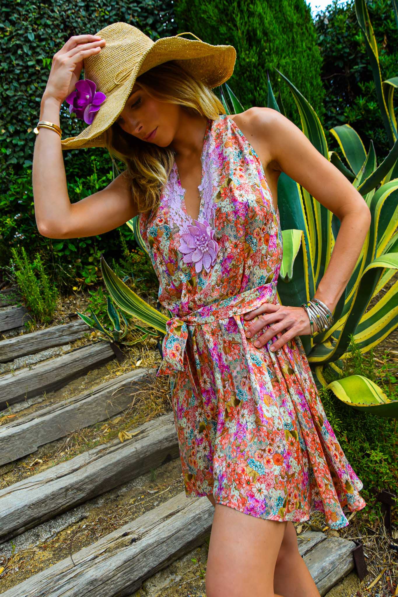 Riri Dress in Silk in Liberty Print - Vanita Rosa