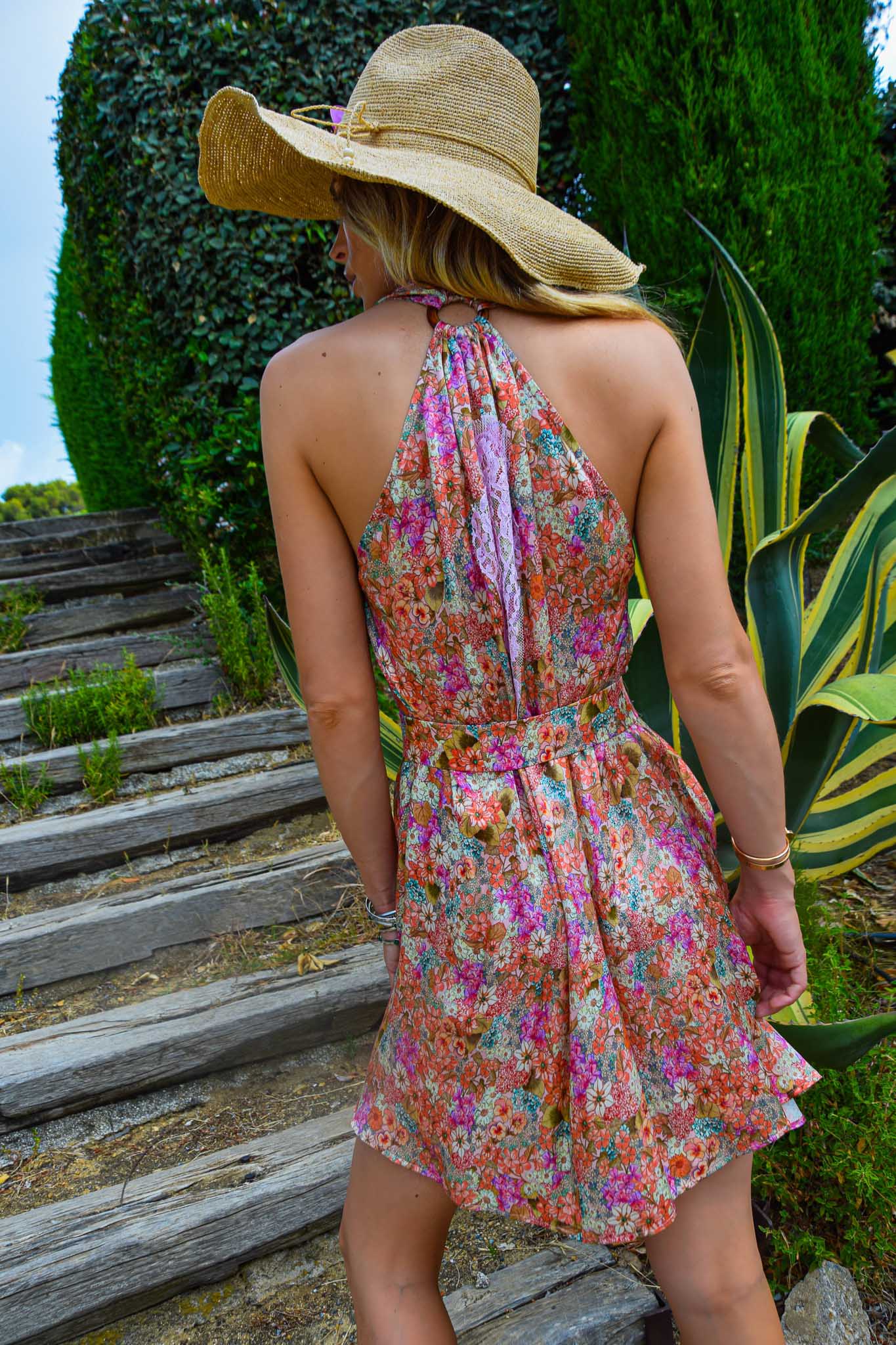 Riri Dress in Silk in Liberty Print - Vanita Rosa